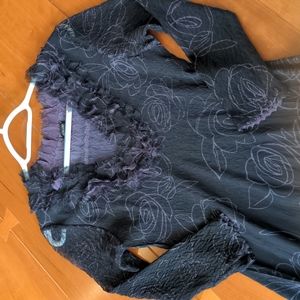 NWOT beautiful black/purple dress, M